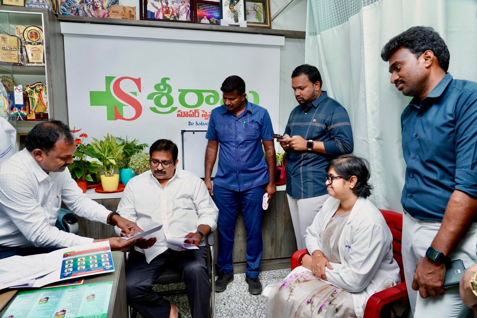 MLA felicitation for Dr. Chapala Vamsi Krishna at Sriram Hospital Ongole